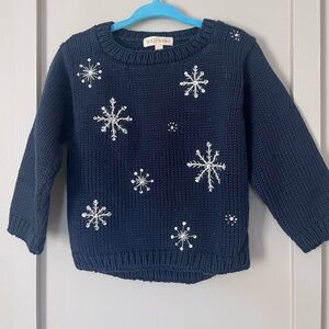 Wild Wawa 12-24 months navy blue snowflake sweater